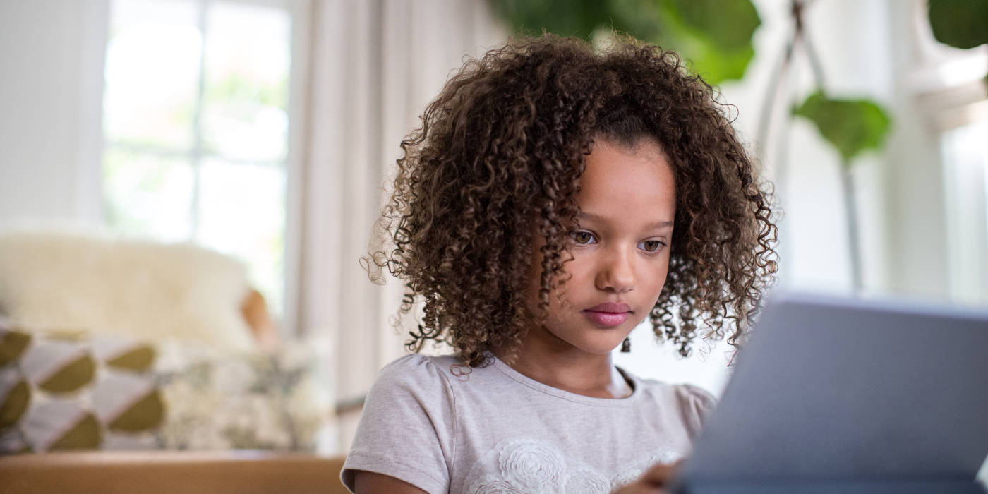 Girl on a computer